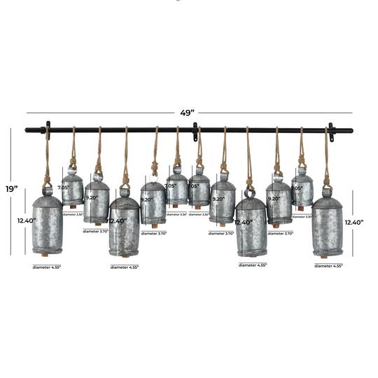 48" Metal Bohemian Decorative Cow Bells